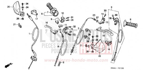 HANDLE LEVER/CABLE XR100R3 de 2003